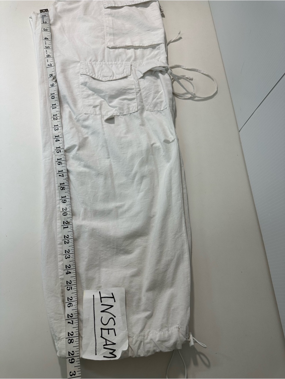 Aeropostale Parachute White Multi-Pocket Cargo Pants - Picture 12 of 15